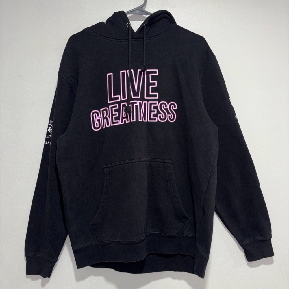 Men’s Size Large Hard Rock Messi 10 Live Greatness Pullover Black Hoodie